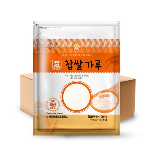[소연식품] 찹쌀가루 100% 국산 3kg X 4개 (1박스)
